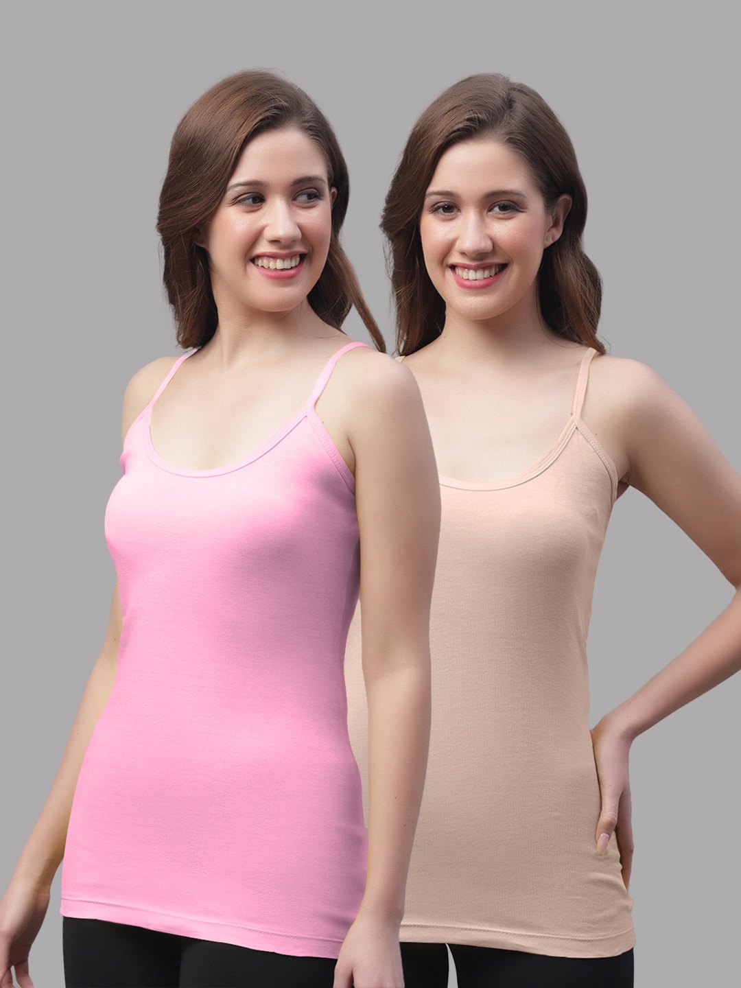 

Friskers Pack Of 2 Cotton Tank Top, Pink