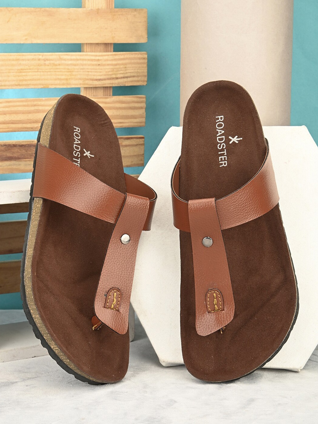 

The Roadster Lifestyle Co. Tan Slip-On Comfort Sandals