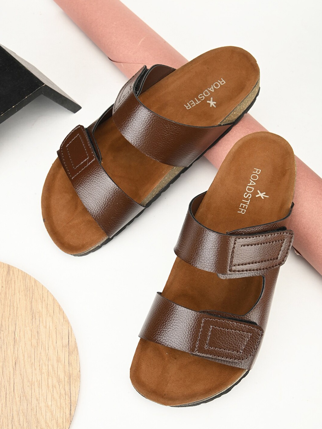 

The Roadster Lifestyle Co. Brown Slip-On Comfort Sandals