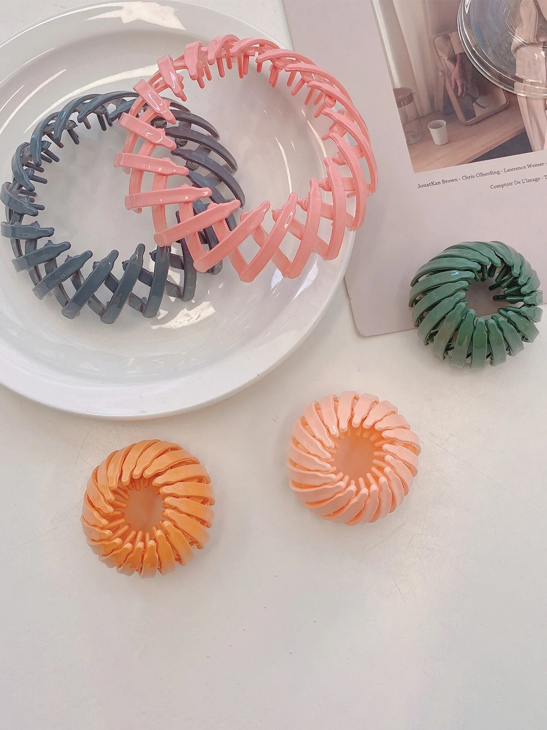 

FIMBUL Set Of 5 Ponytail Holders, Pink