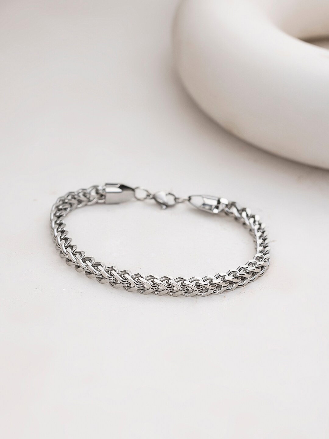 

WROGN Men Stainless Steel Wraparound Bracelet, Silver