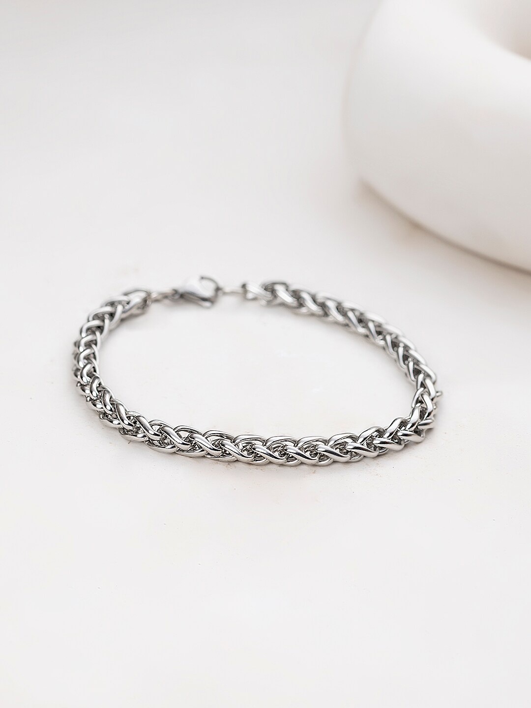 

WROGN Men Silver-Toned Link Bracelet