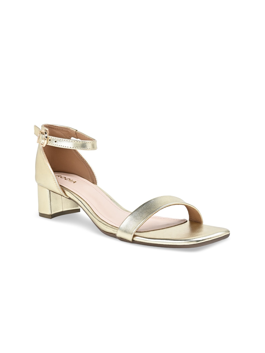 

Rocia Open Toe Block Heels, Gold