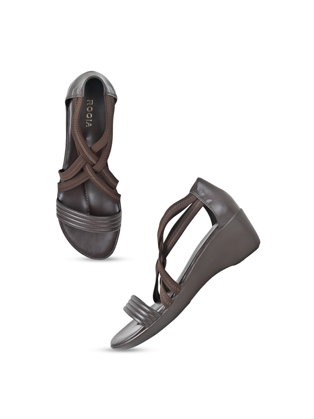 

Rocia Open Toe Wedges Heels, Brown