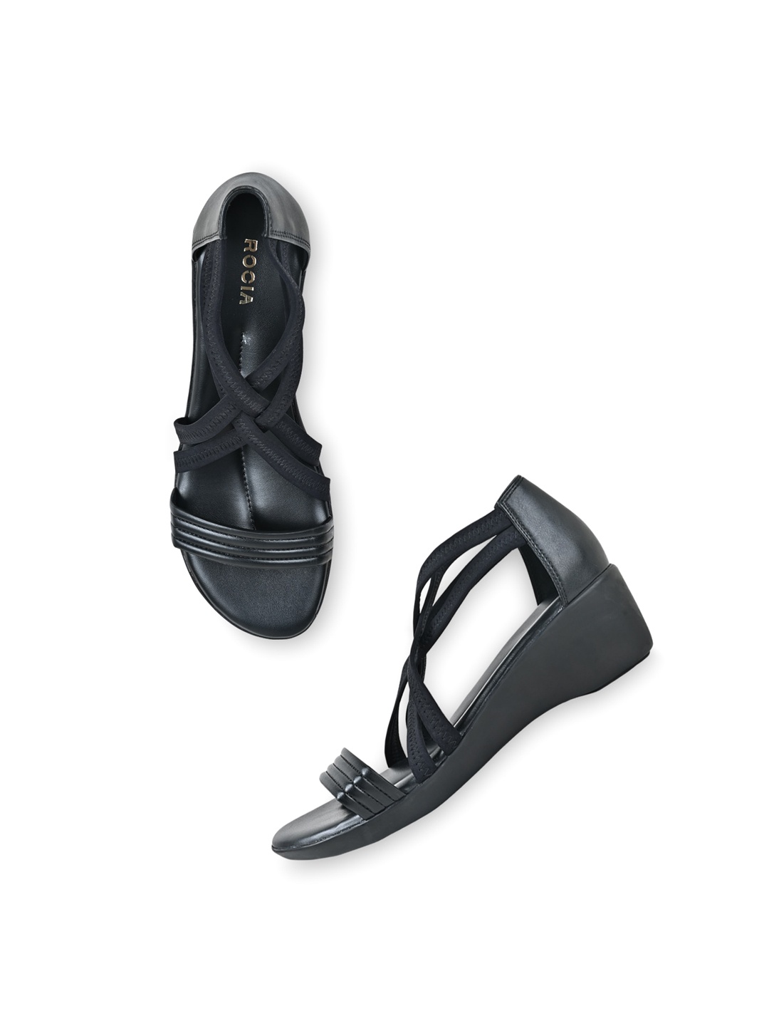 

Rocia Open Toe Wedges Heels, Black