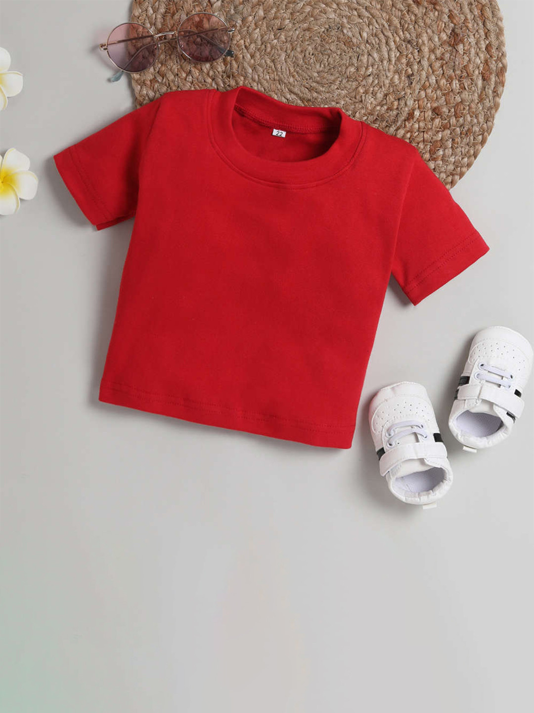 

Lil homies Girls Round Neck Cropped Top, Red