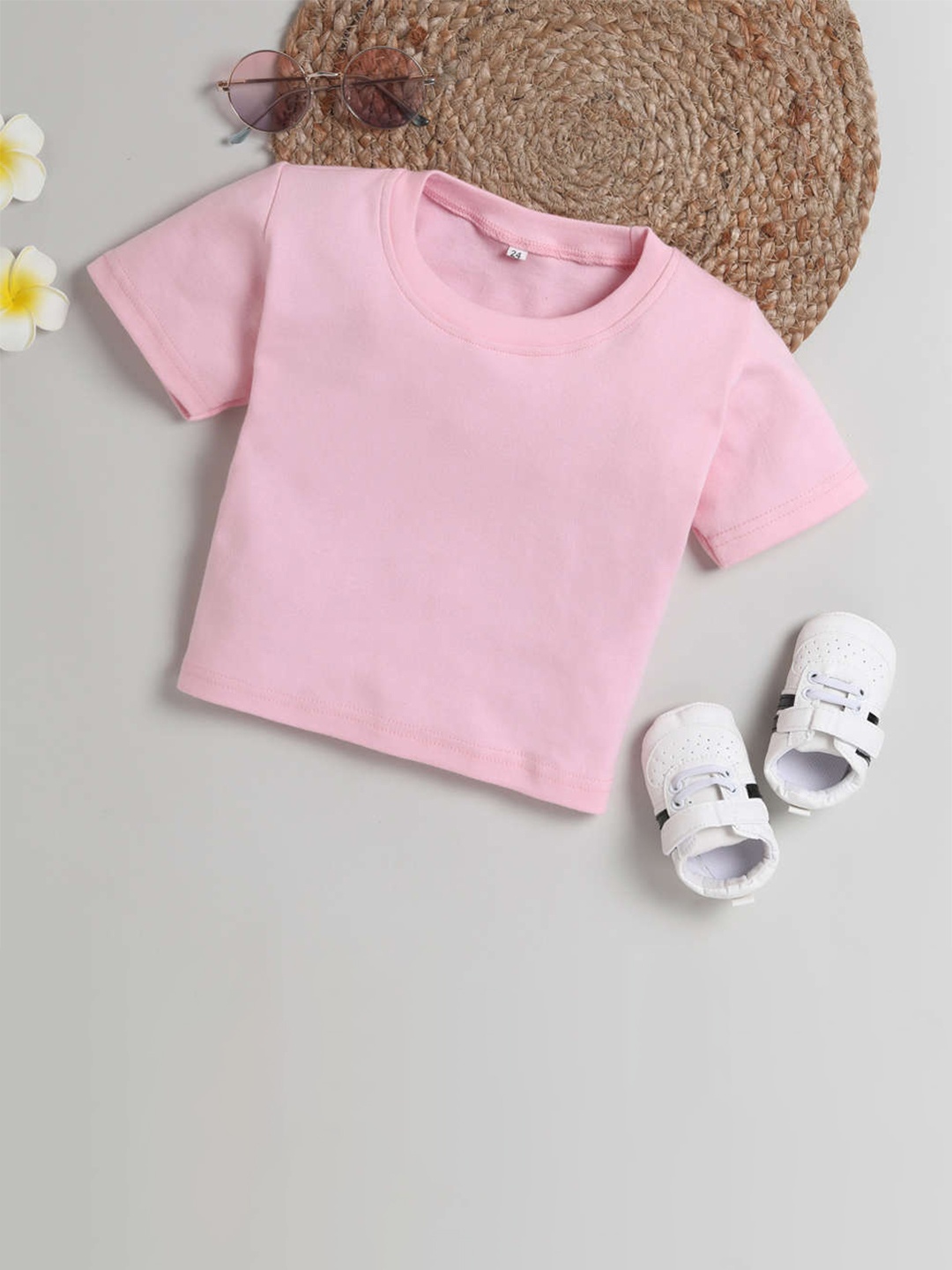 

Lil homies Girls Round Neck Cropped Top, Pink