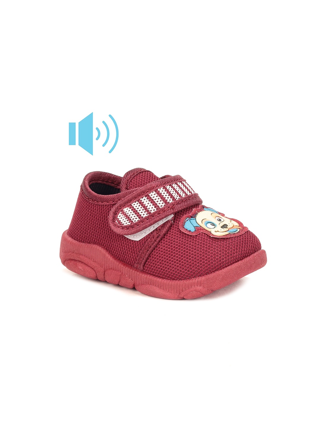 

Lil Lollipop Kids Textured Sneakers With Musical Chu Chu, Maroon