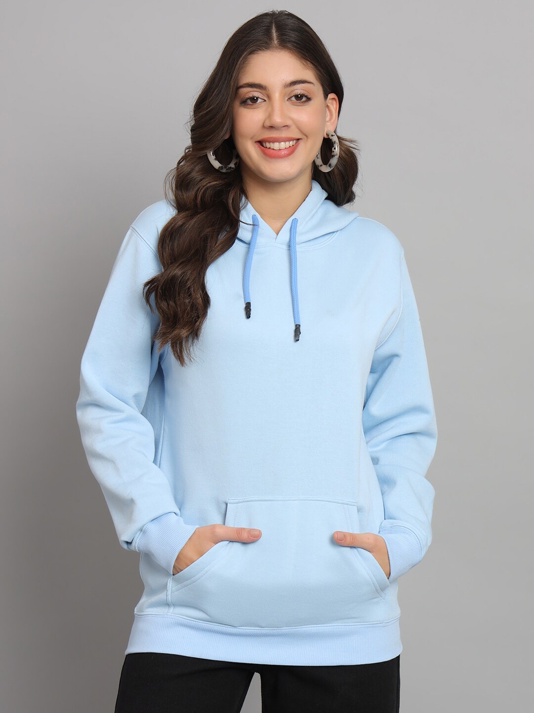 

urSense Oversized Hooded Fleece Pullover Sweatshirt, Blue