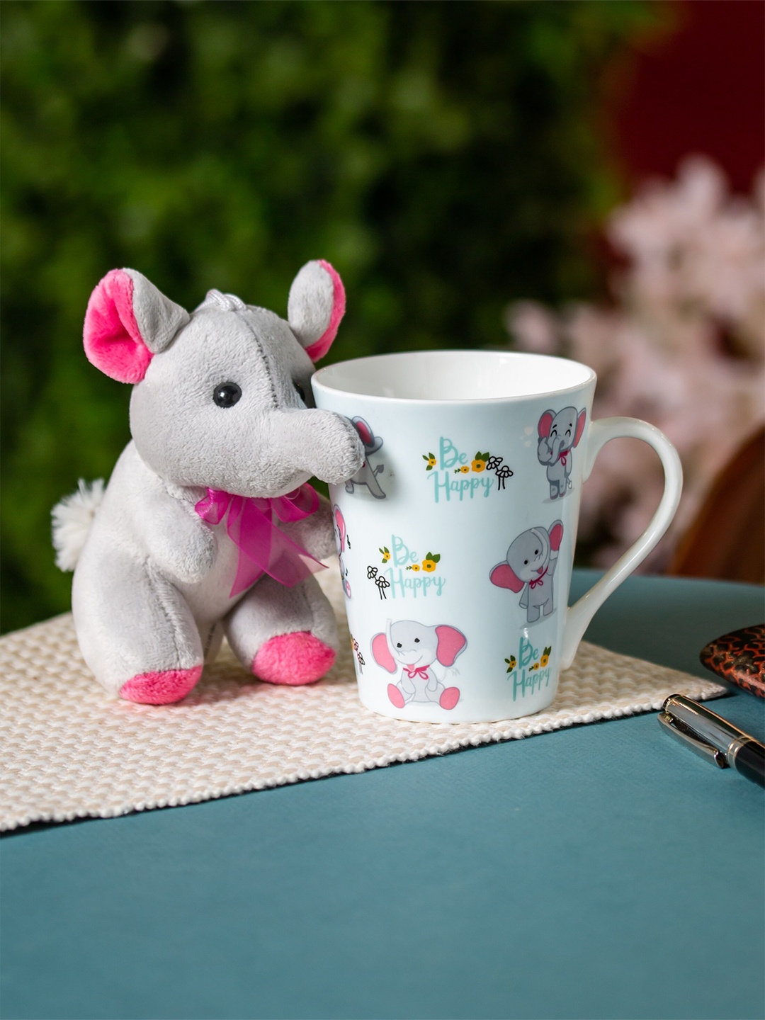 

CLAY CRAFT White & Grey Printed Ceramic Glossy Mug 340 ml