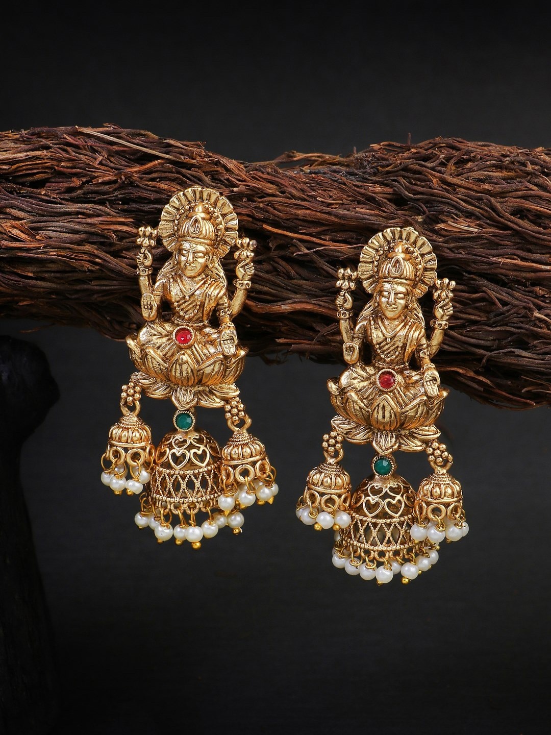 

Adwitiya Collection Gold-Plated Classic Jhumkas Earrings