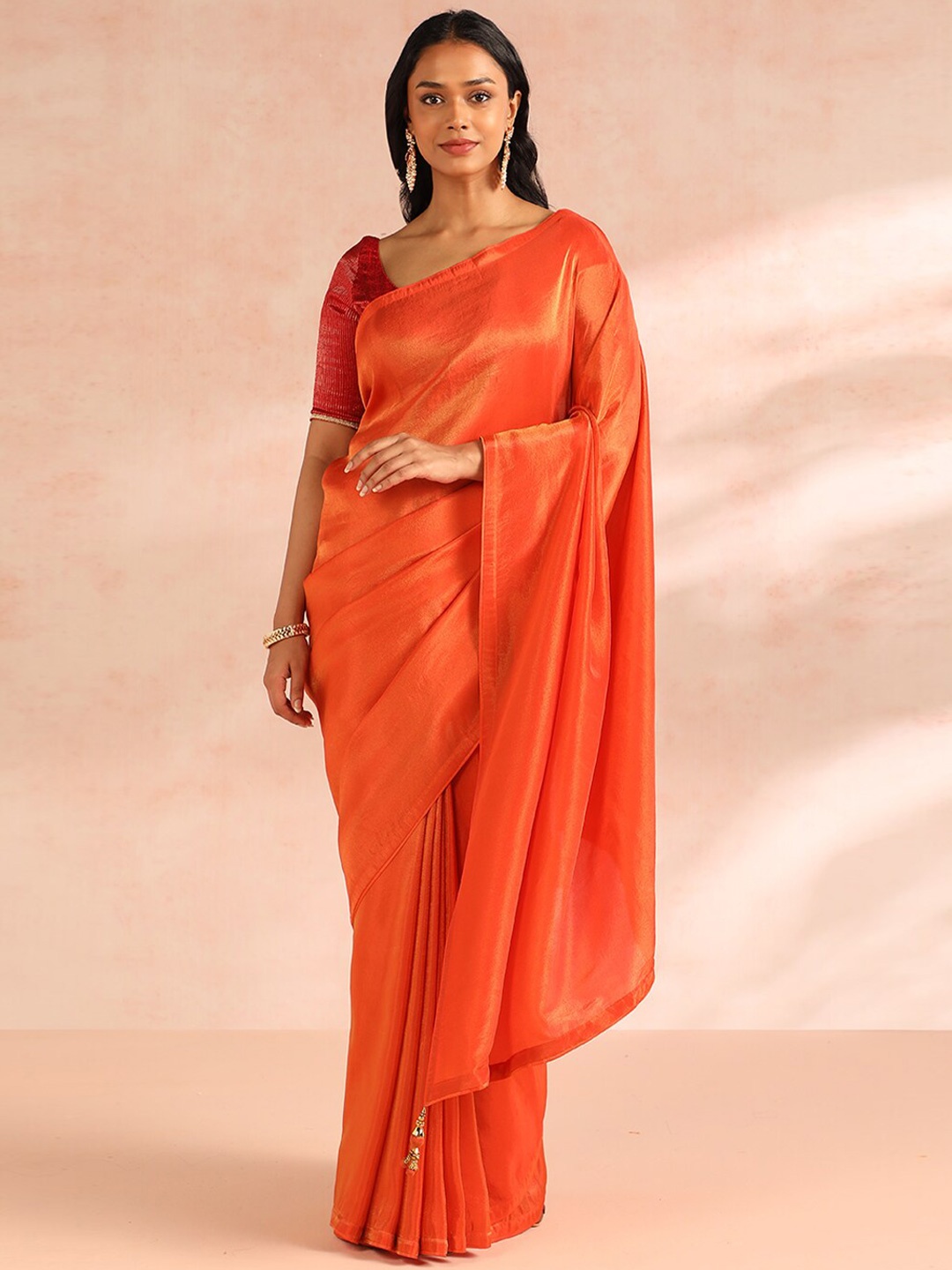 

Taneira Viscose Tissue Saree, Orange