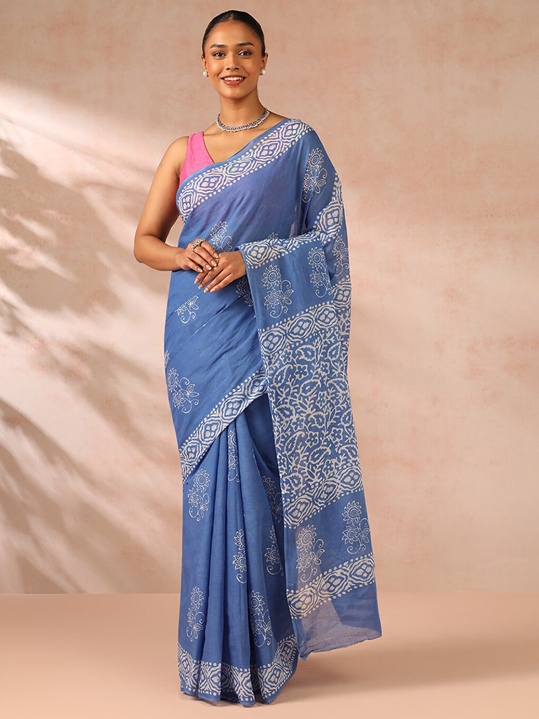 

Taneira Floral Printed Saree, Blue