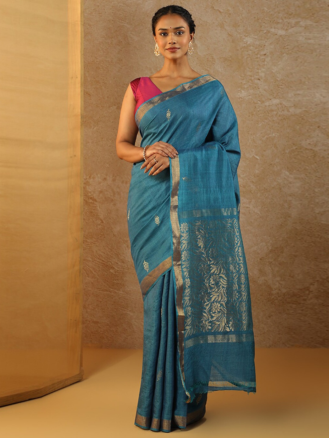

Taneira Woven Design Zari Saree, Blue