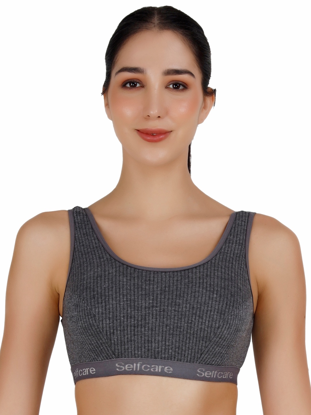 

SELFCARE Round Neck Thermal Tops, Grey