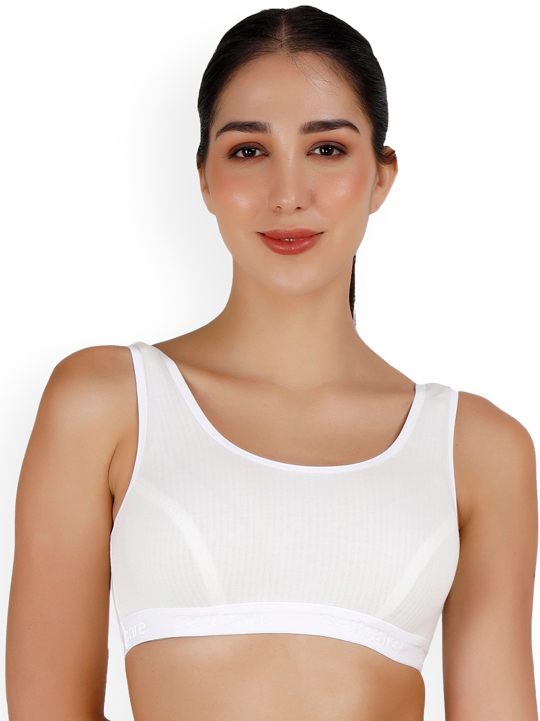

SELFCARE Round Neck Thermal Tops, White