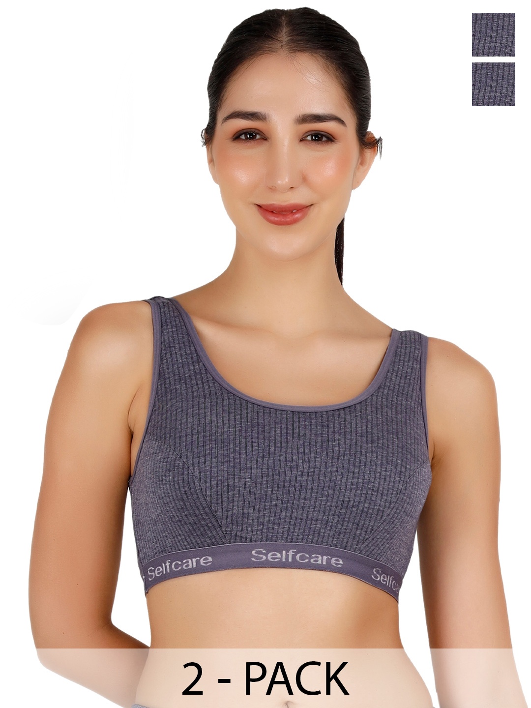 

SELFCARE Pack Of 2 Thermal Tops, Blue