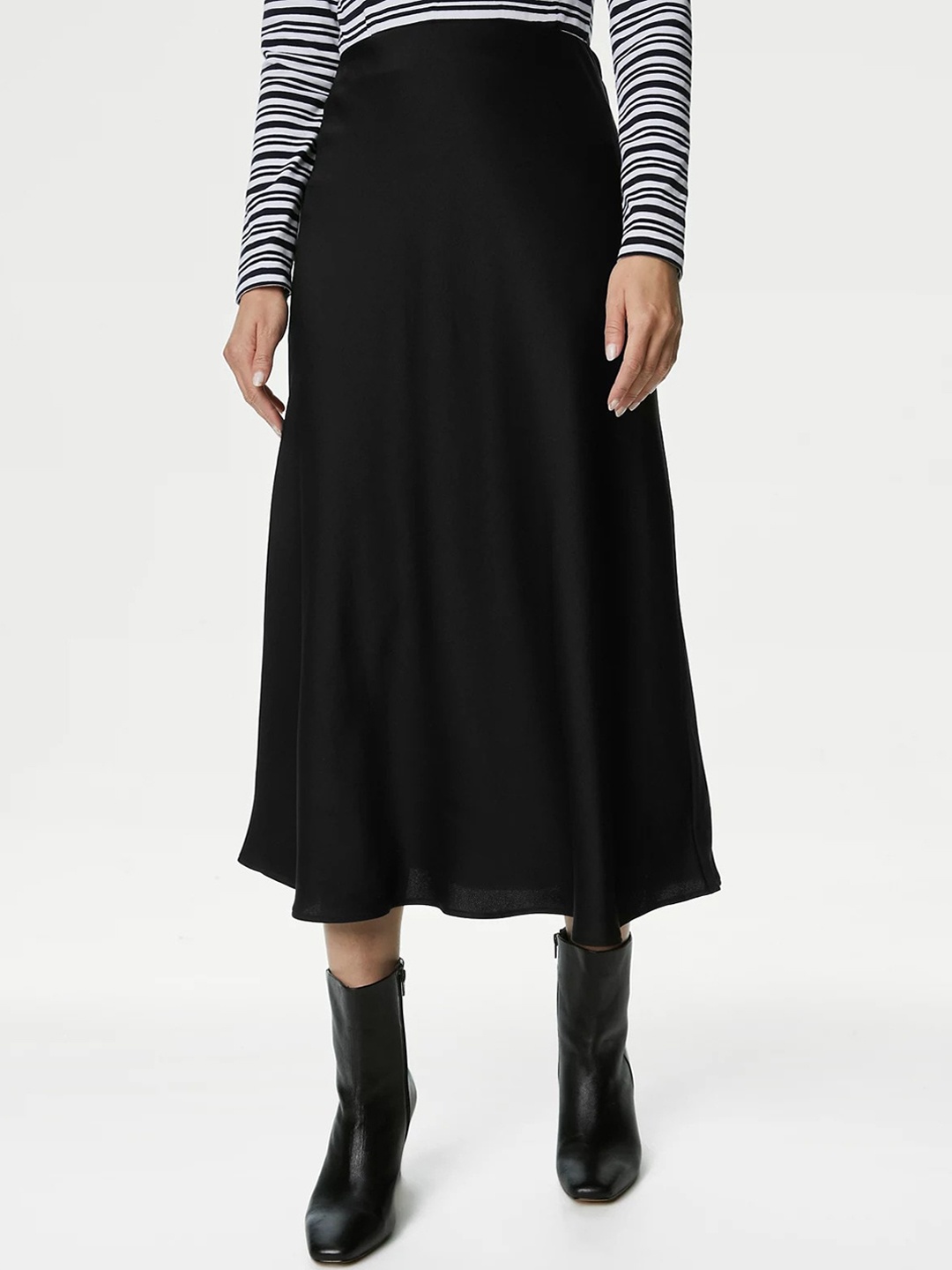 

Marks & Spencer Knee Length A-Line Skirts, Black
