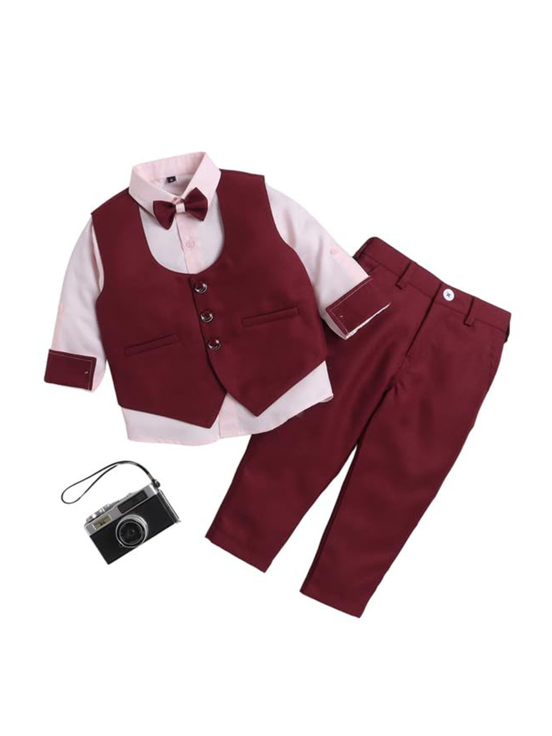 

Lil homies Boys Single Breatsed 3 Piece Suit Set, Maroon