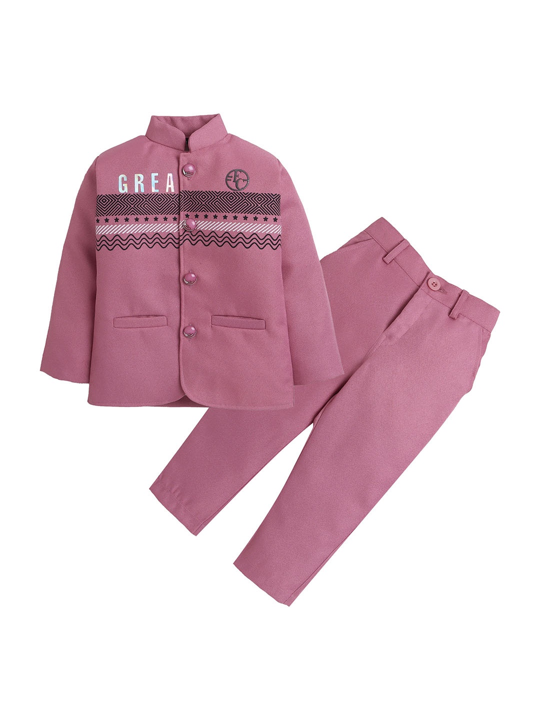 

Lil homies Boys Printed Two-Piece Suit, Rose