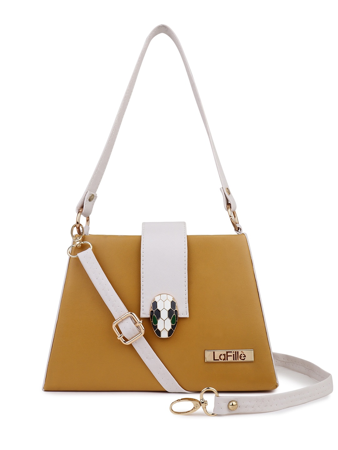 

LaFille Colourblocked Structured Sling Bag, Beige