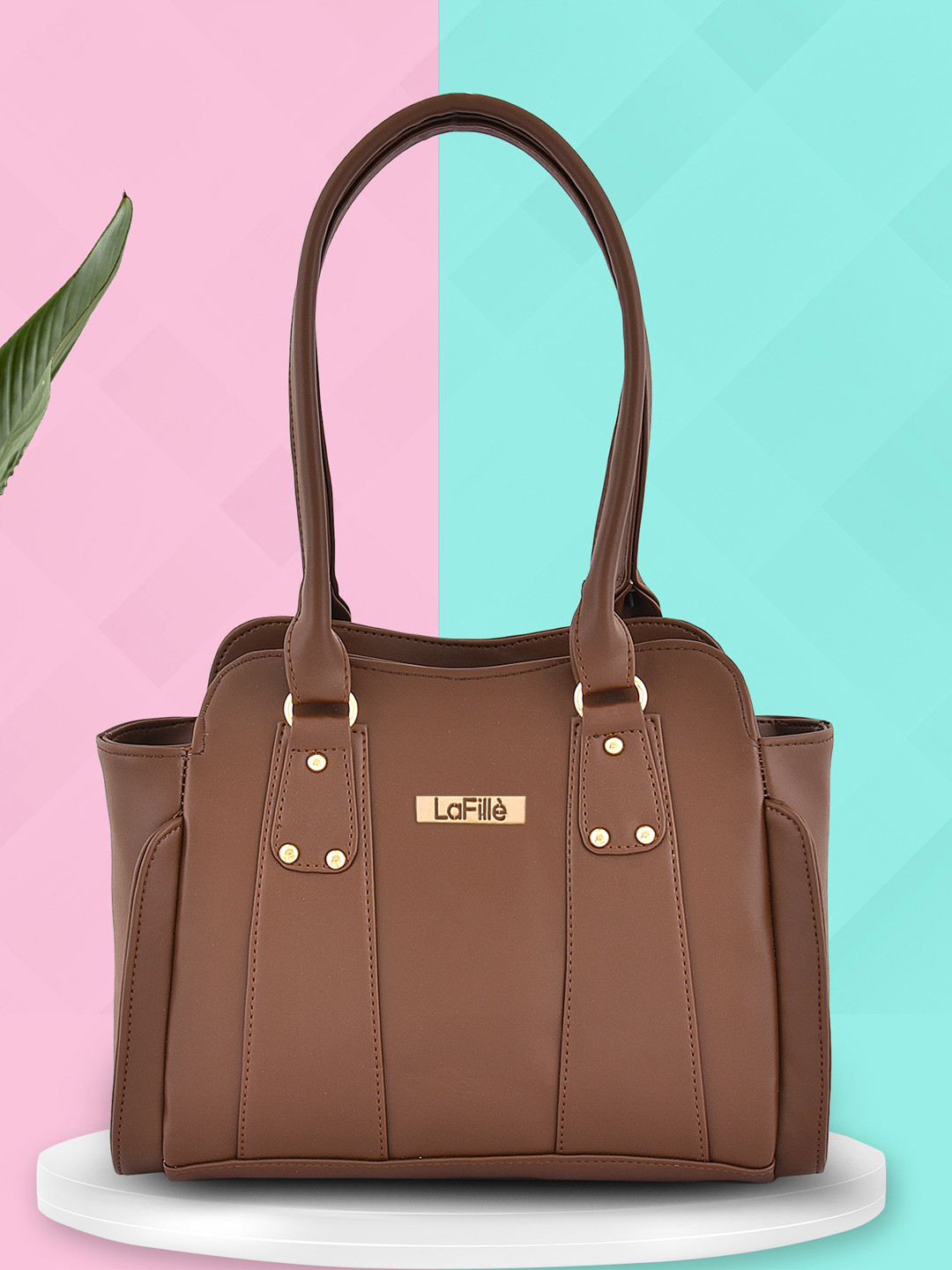 

LaFille Structured Handheld Bag, Brown