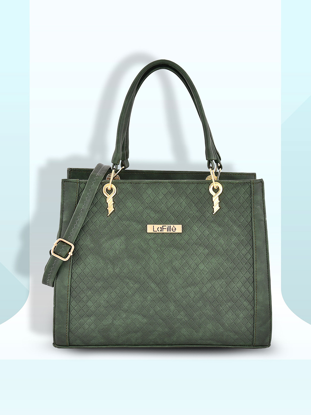 

LaFille Abstract Printed Structured Handheld Bag, Green