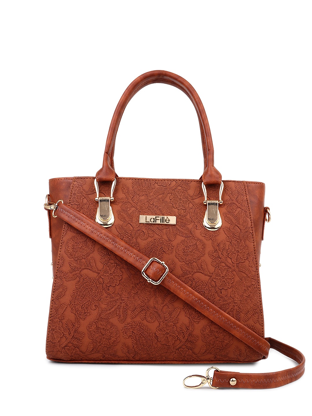 

LaFille Textured Structured Handheld Bag, Tan