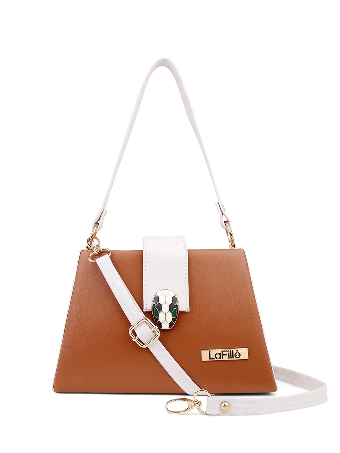 

LaFille Colourblocked Bucket Handheld Bag, Tan