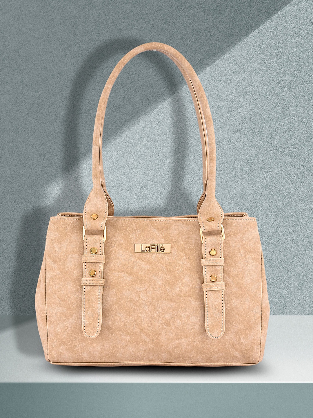 

LaFille PU Structured Shoulder Bag, Beige