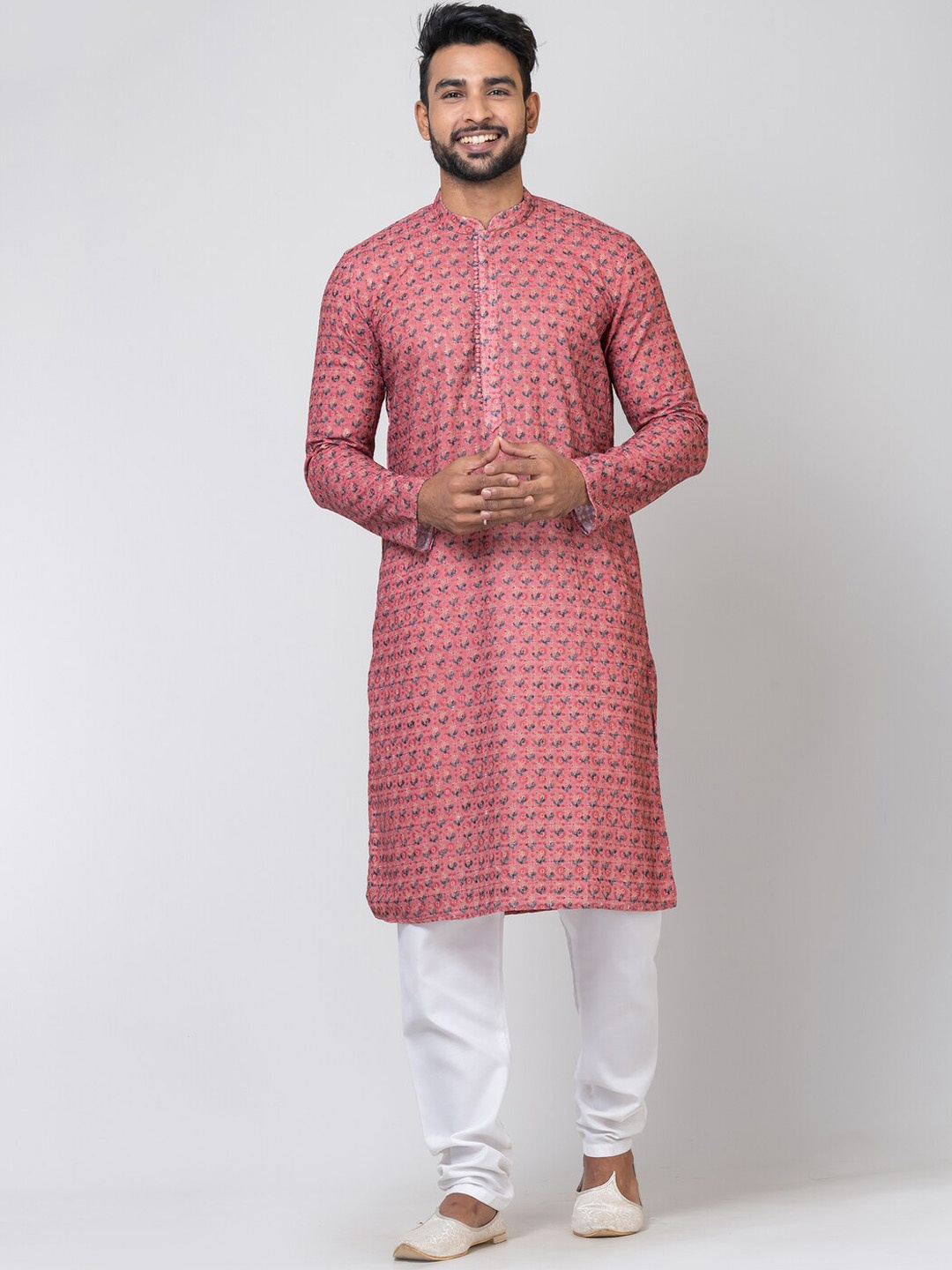 

HU - Handcrafted Uniquely Ethnic Motifs Printed Straight Kurta, Red
