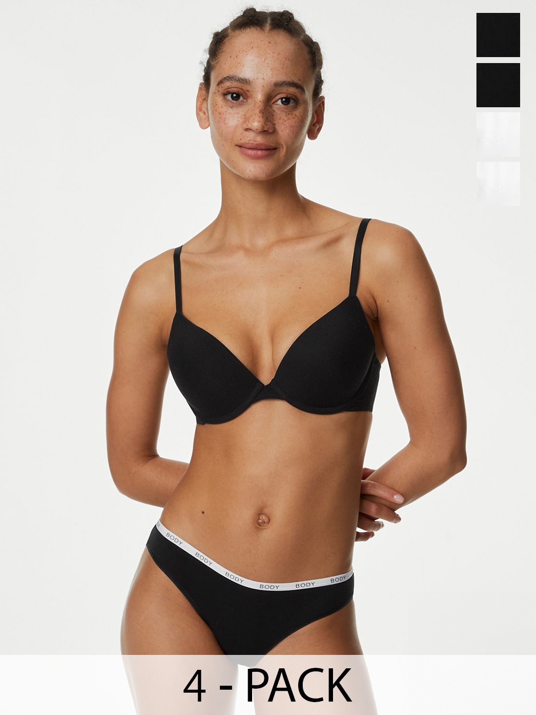 

Marks & Spencer Pack Of 4 Low-Rise Briefs, Black