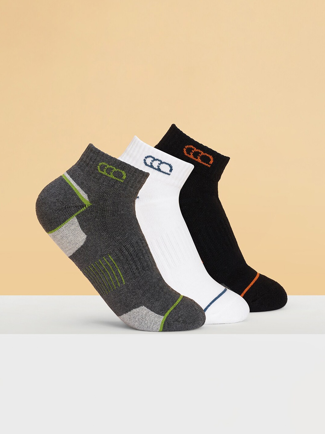 

Ajile by Pantaloons Men Pack Of 3 Patterned Ankle Length Socks, Black