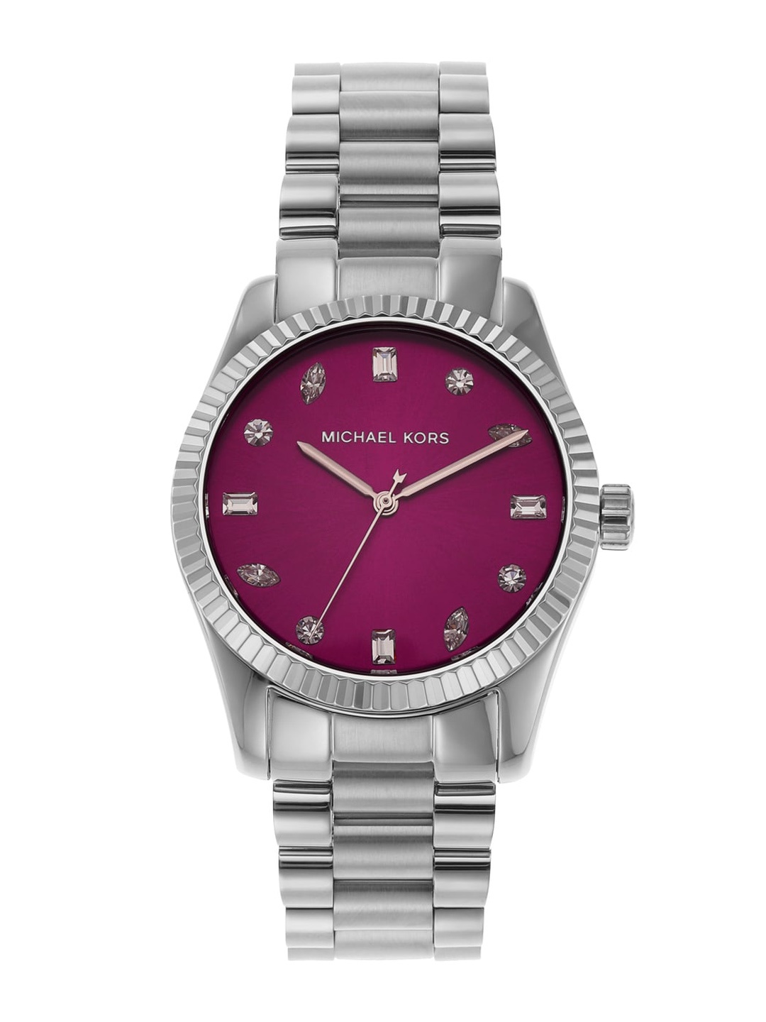 

Michael Kors Women Embellished Stainless Steel Straps Analogue Watch MK7443, Silver