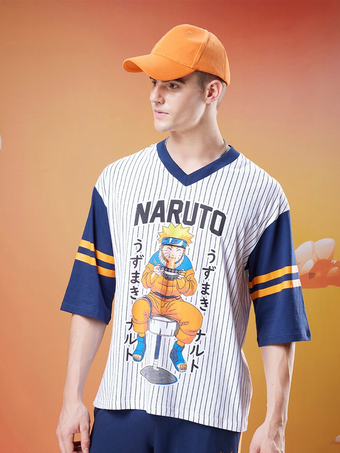 

Bewakoof Naruto Printed Oversized Cotton T-shirt, Blue