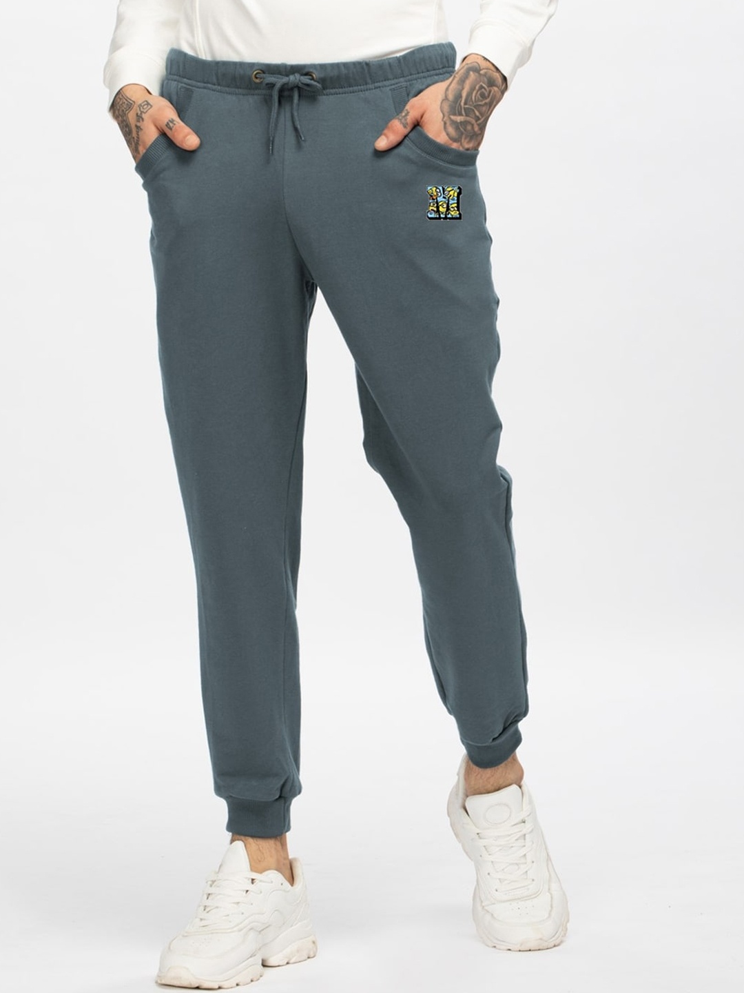 

Bewakoof Men Minions Oversized Cotton Joggers, Blue
