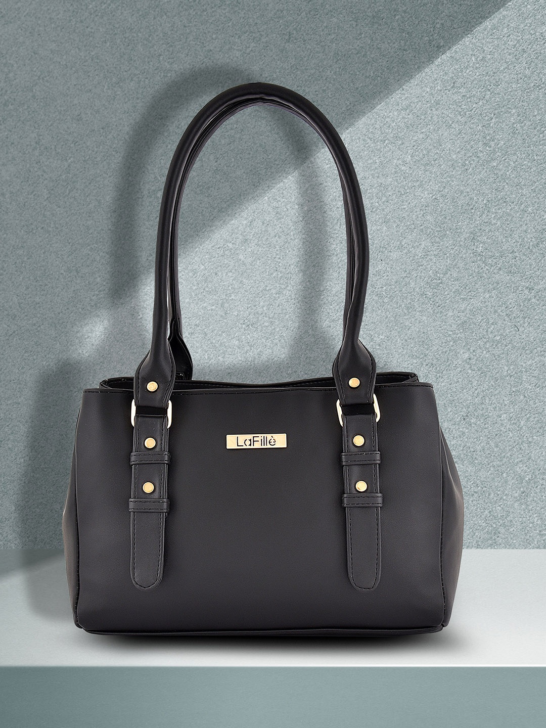 

LaFille Textured Structured Shoulder Bag, Black