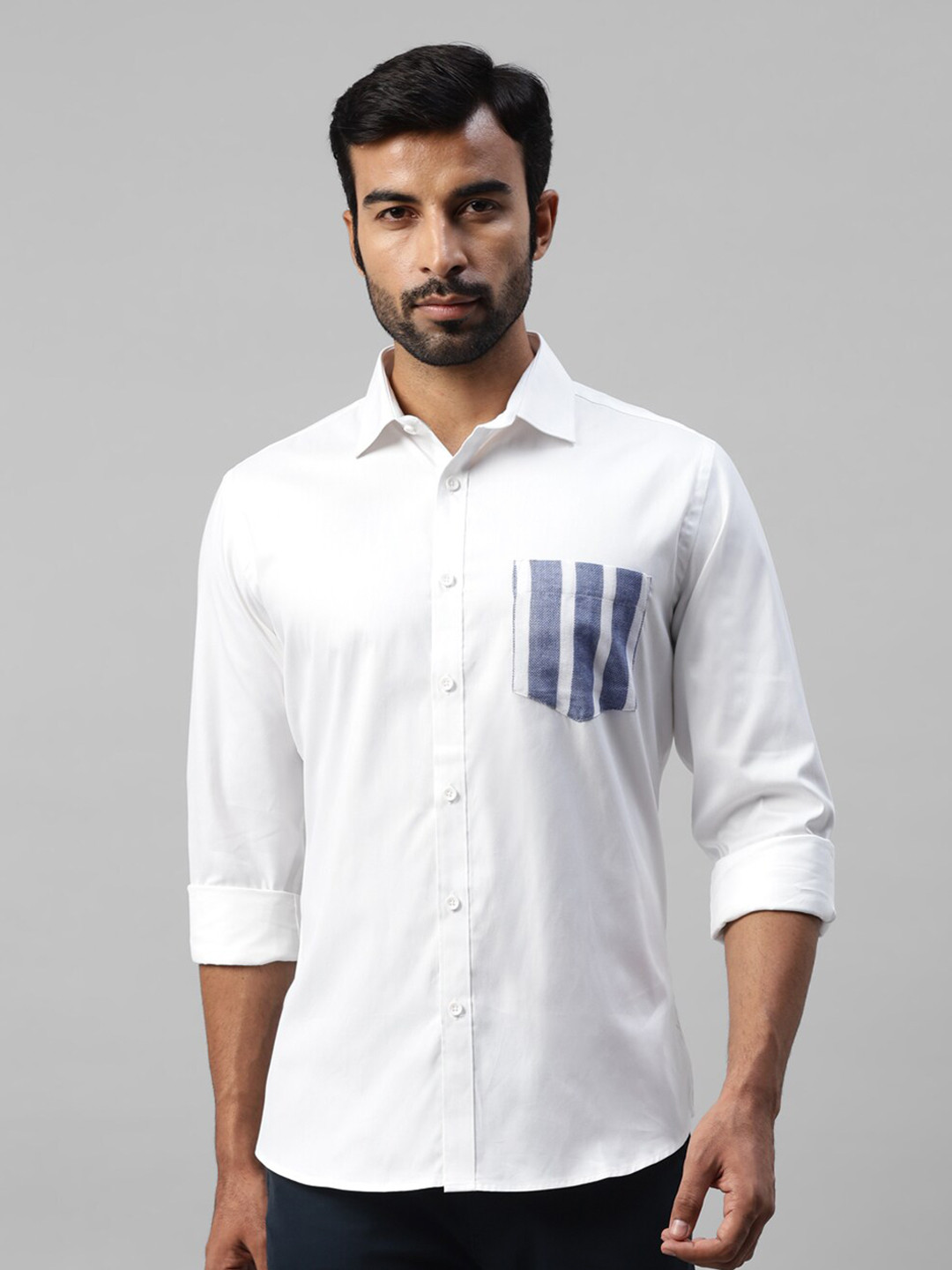

DON VINO Comfort Slim Fit Spread Collar Cotton Casual Shirt, White