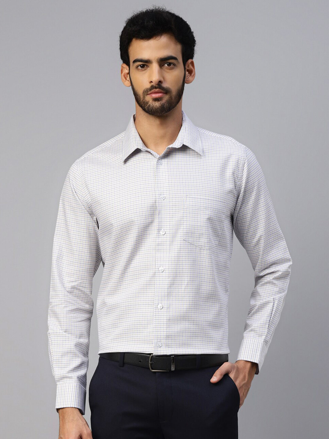 

DON VINO Comfort Slim Fit Micro Ditsy Printed Cotton Formal Shirt, White