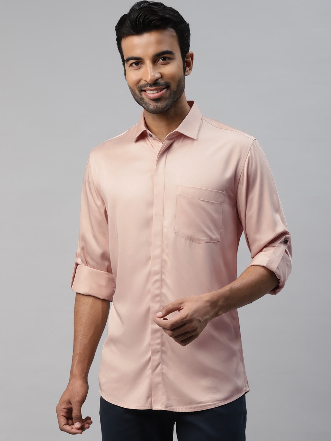 

DON VINO Comfort Slim Fit Opaque Cotton Casual Shirt, Pink