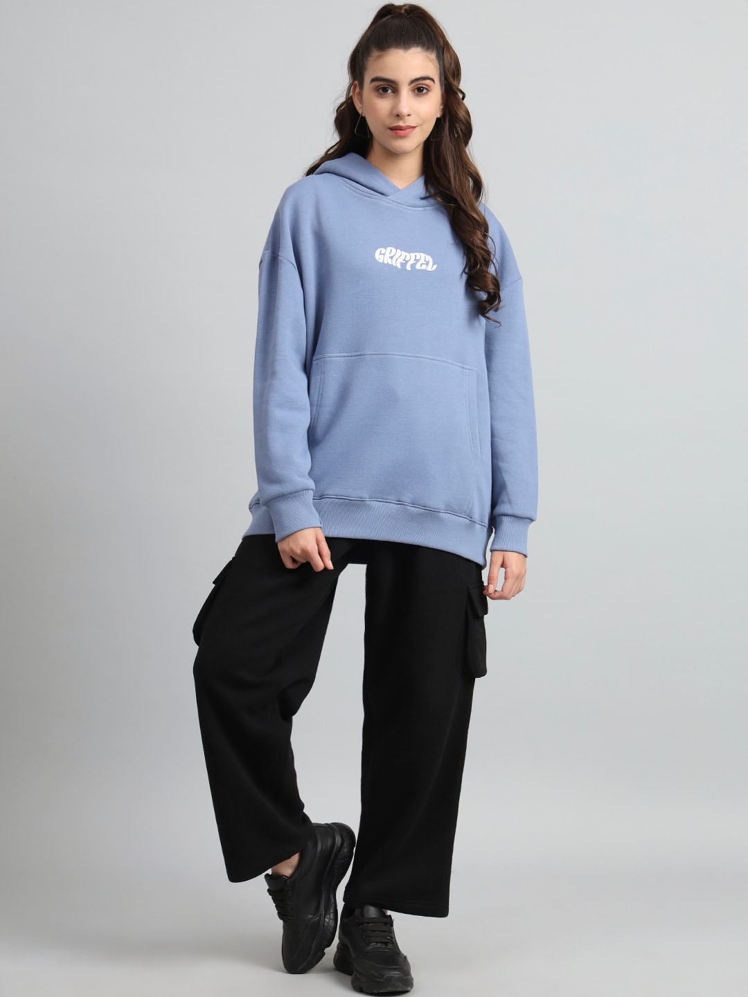 

GRIFFEL Fleece Cotton Hooded Tracksuit, Blue