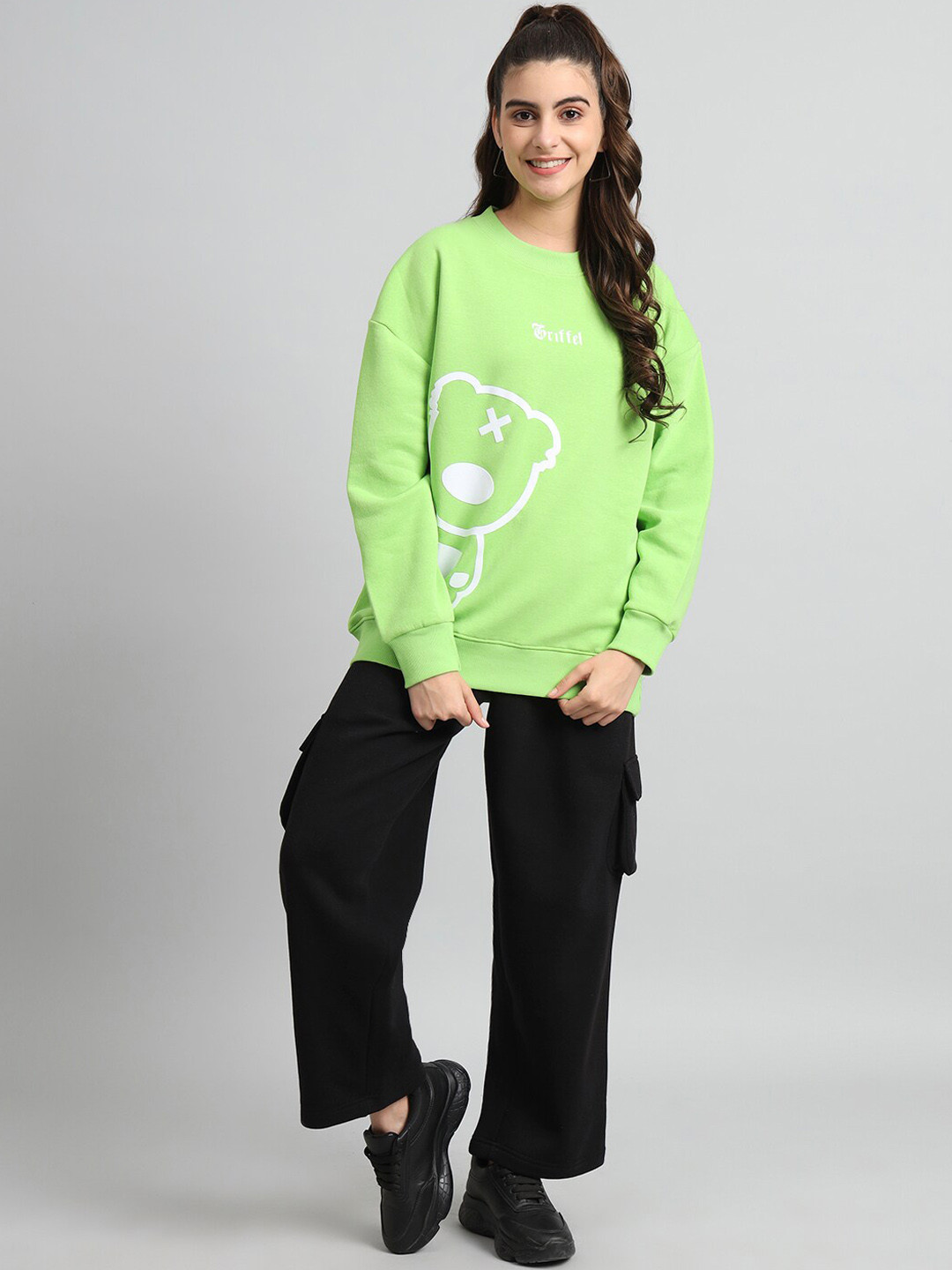 

GRIFFEL Printed Fleece Sweatshirt With Trackpants, Green