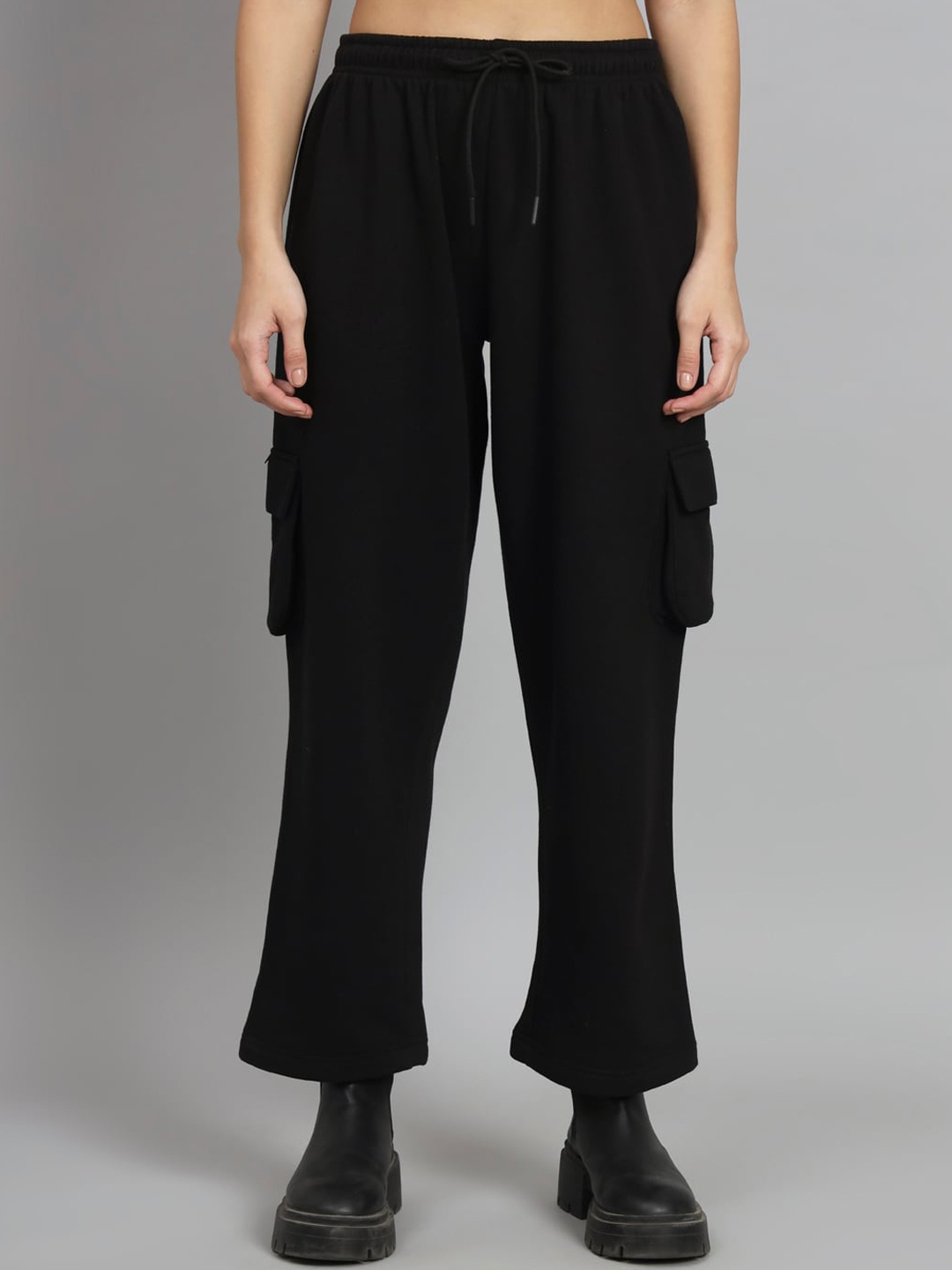 

GRIFFEL Women Straight-Fit Fleece Track Pants, Black