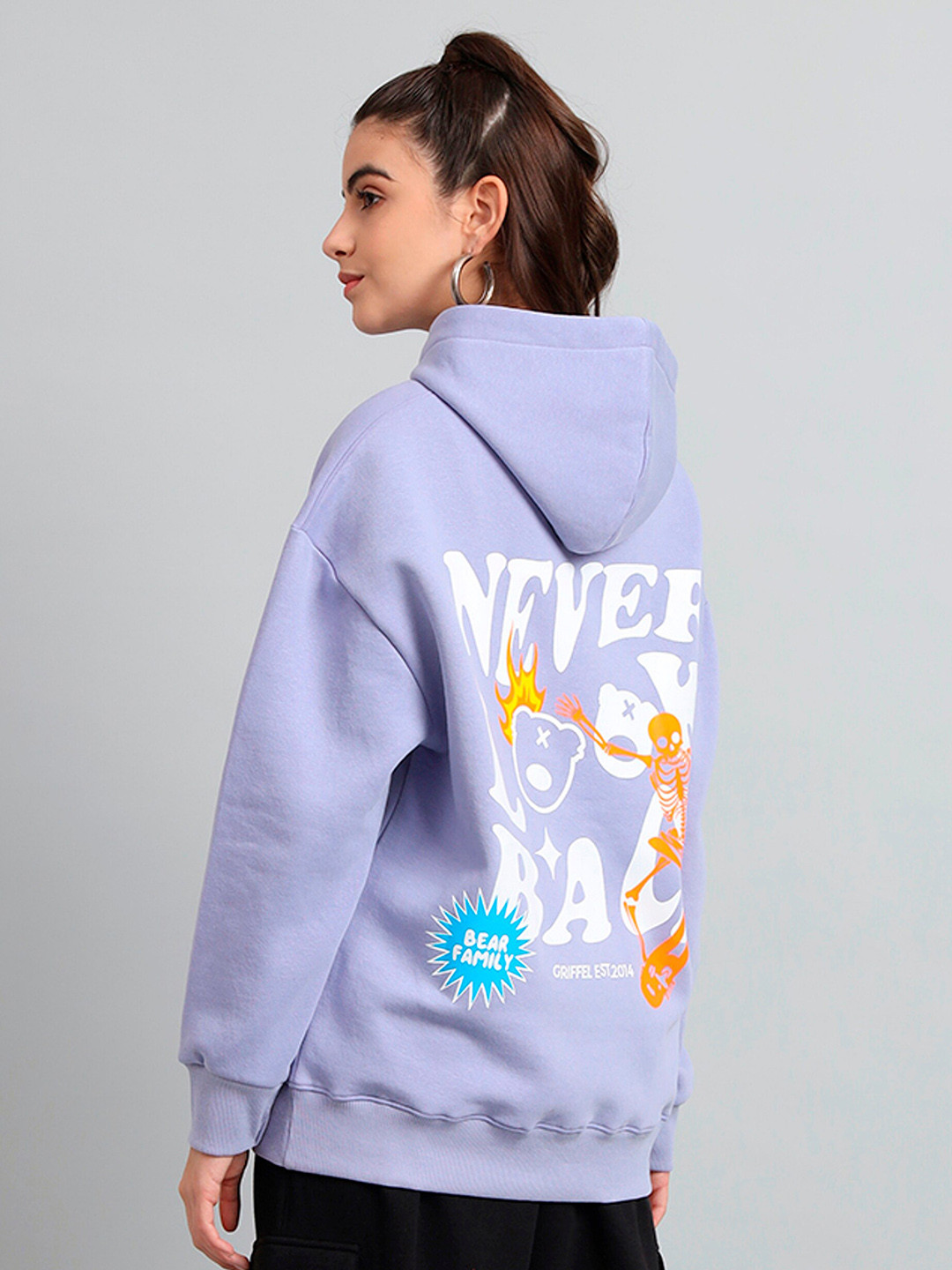 

GRIFFEL Graphic Printed Hooded Pullover, Purple