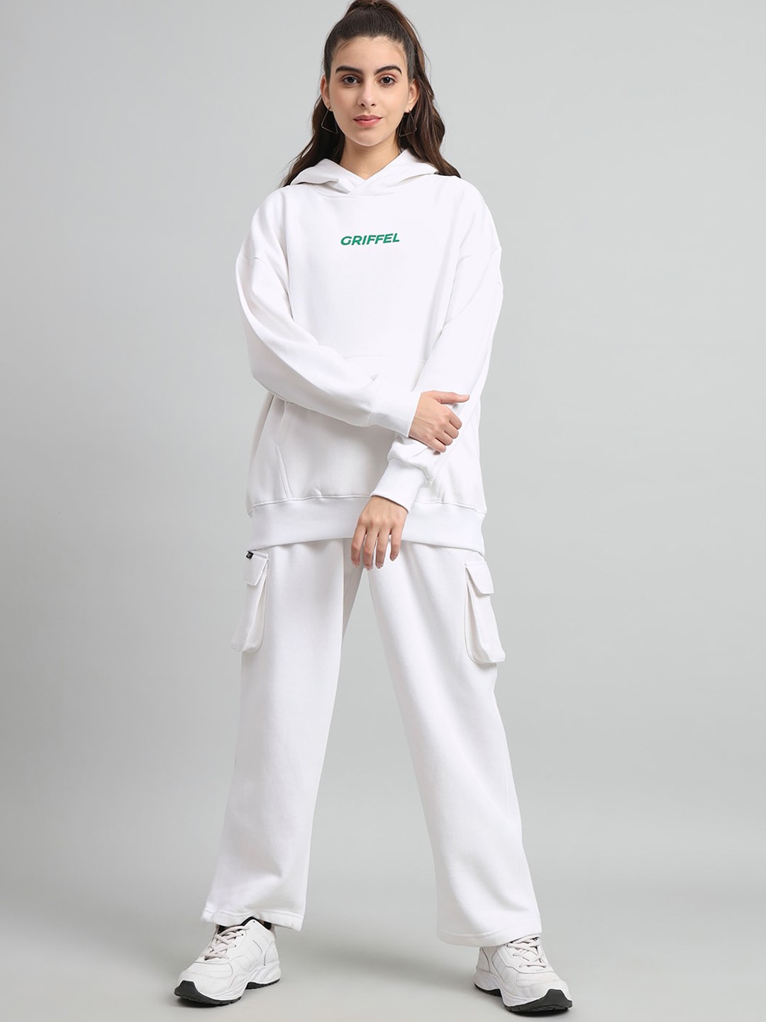 

GRIFFEL Long Sleeved Hooded Tracksuit, White