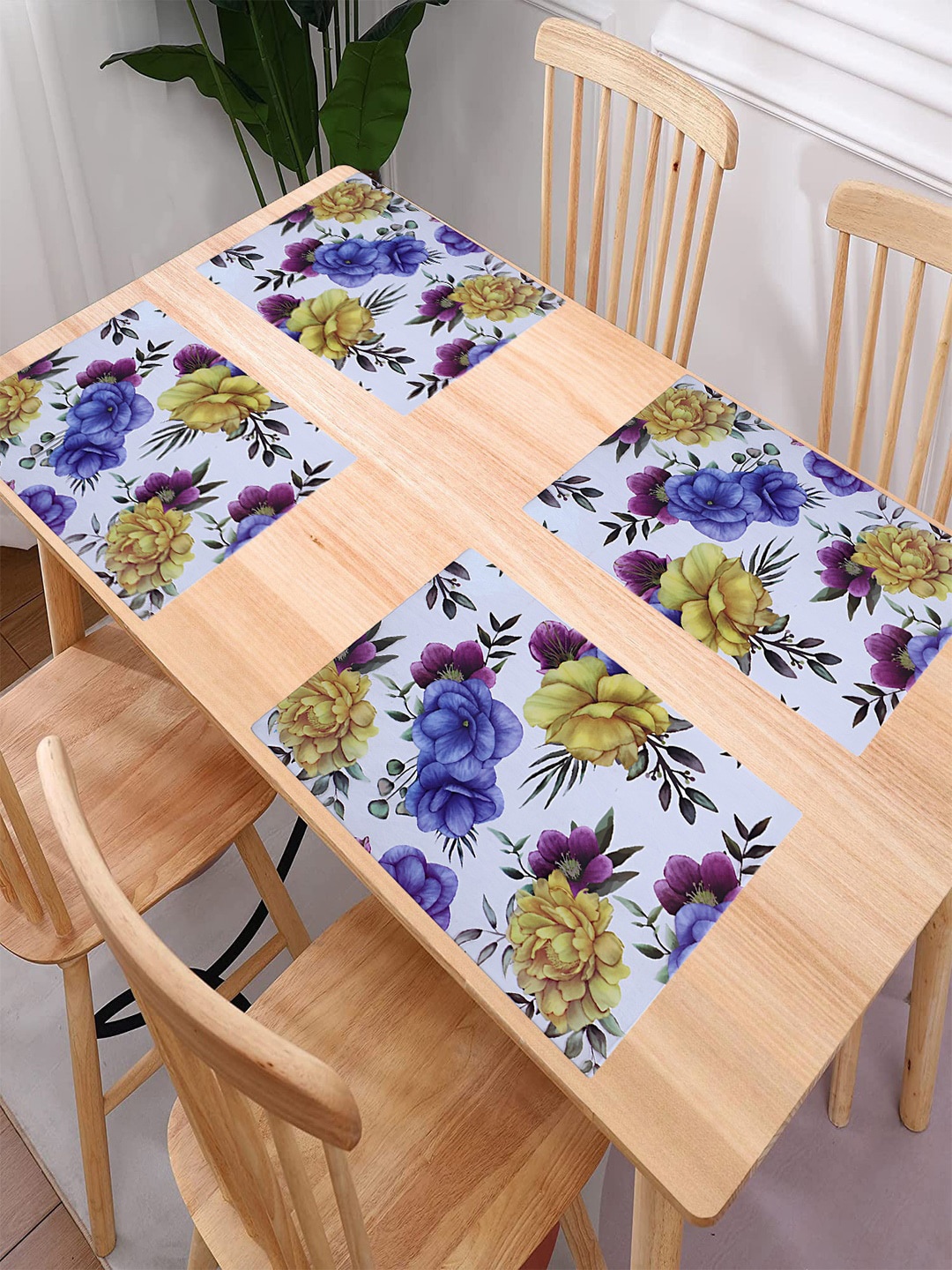 

Kuber Industries Blue & White 6-Pieces Printed Table Placemats
