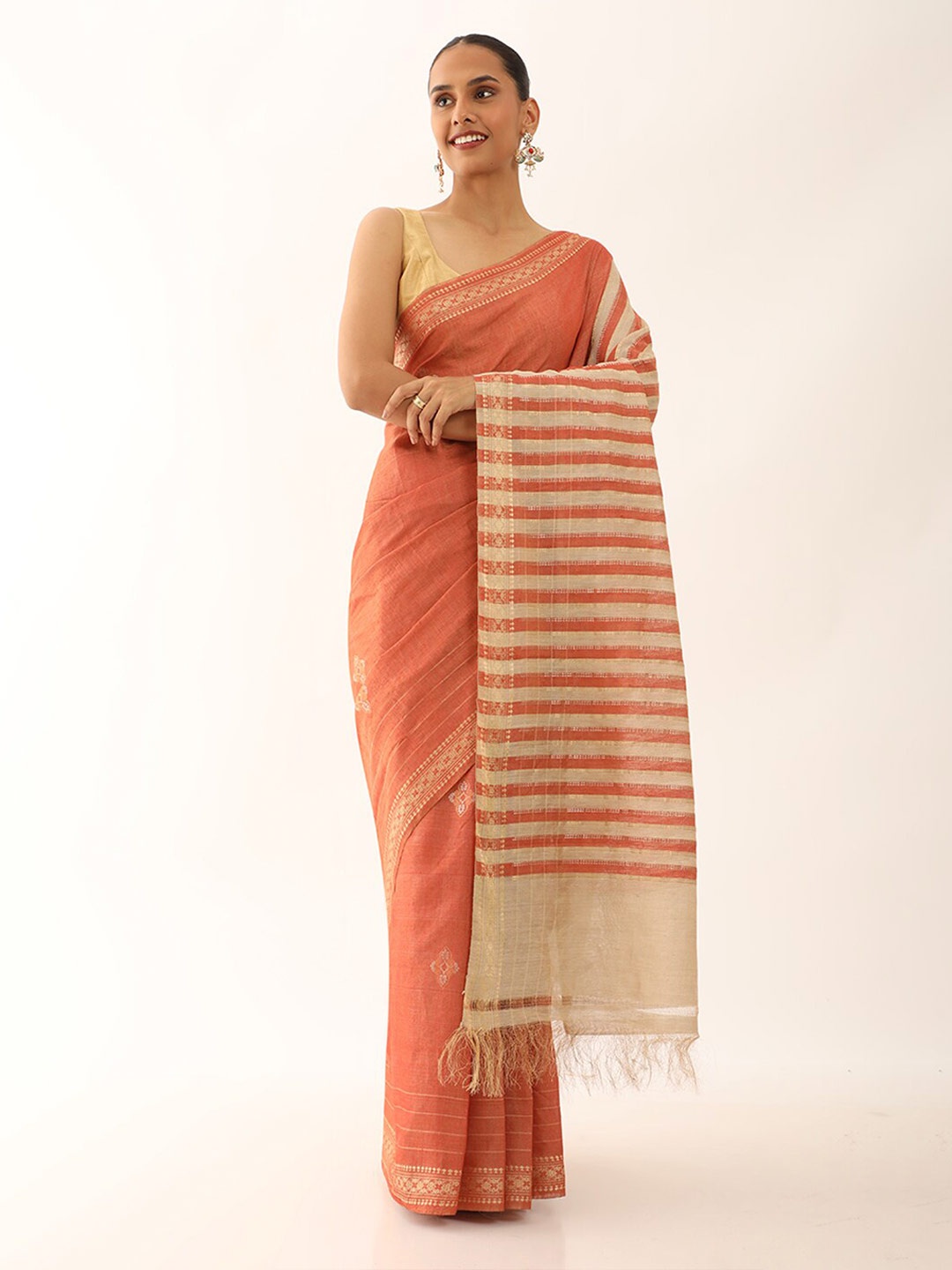 

Taneira Pure Silk Saree, Orange