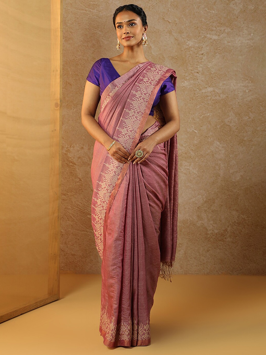 

Taneira Zari Pure Silk Saree, Violet