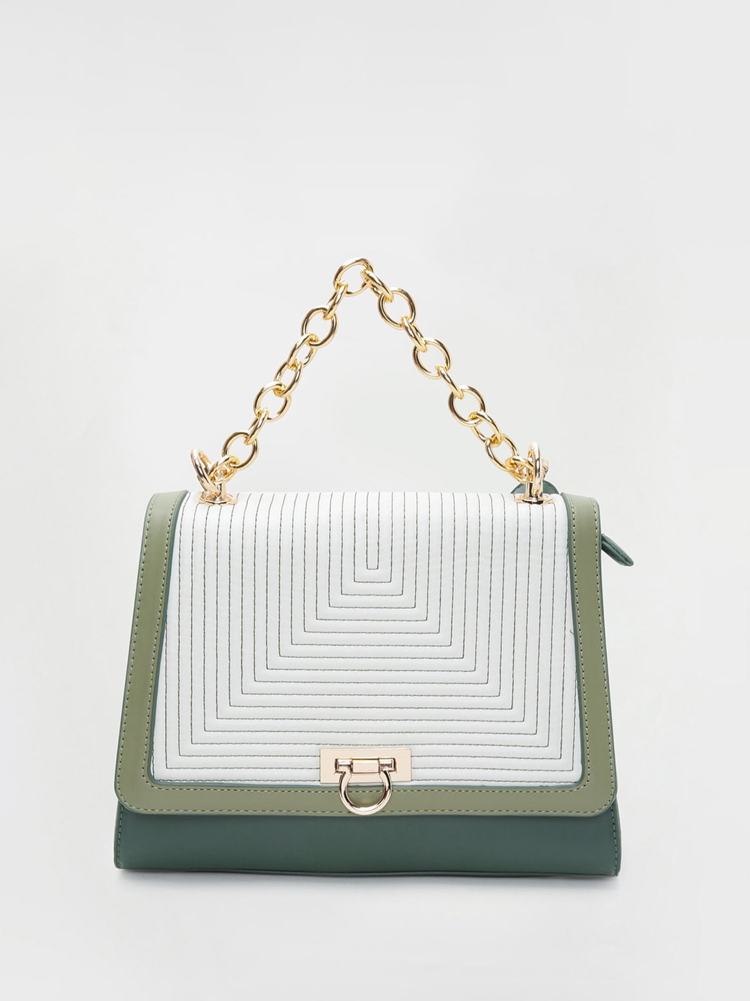 

CODE by Lifestyle Colourblocked Embellished Handheld Bag, Olive