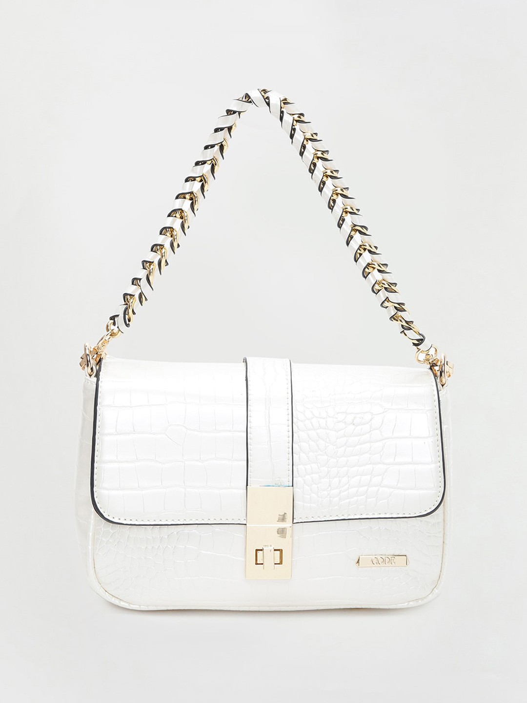 

CODE by Lifestyle Textured Structured Shoulder Bag, Off white